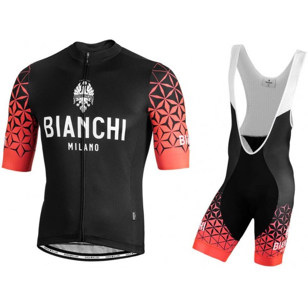 BIANCHI MILANO Pedaso red Fahrradbekleidung Radtrikot Satz Kurzarm+Kurz Trägerhose SKIYD