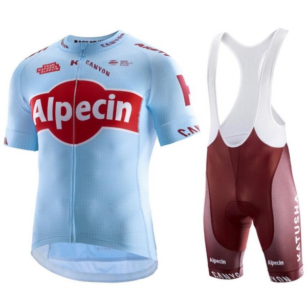 TEAM KATUSHA ALPECIN 2019 Fahrradbekleidung Radtrikot Satz Kurzarm+Kurz Trägerhose 2VOGB