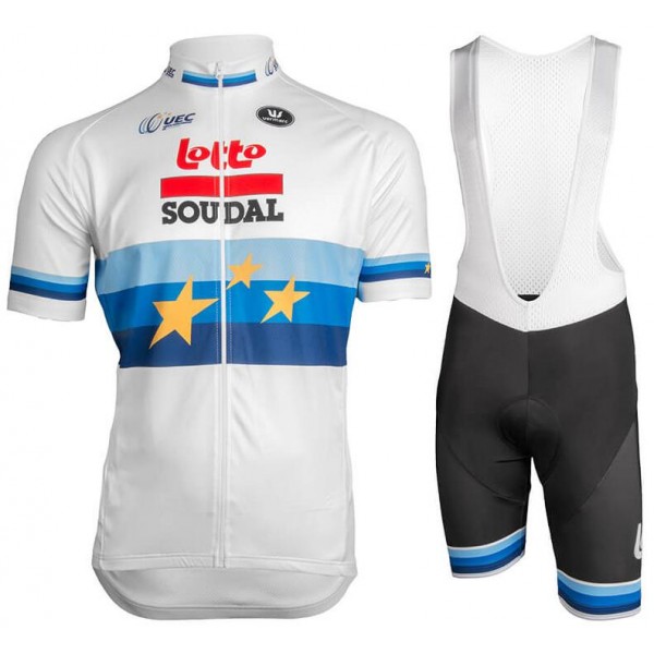 LOTTO SOUDAL European Champion 2019 Fahrradbekleidung Radtrikot Satz Kurzarm+Kurz Trägerhose BL5AN