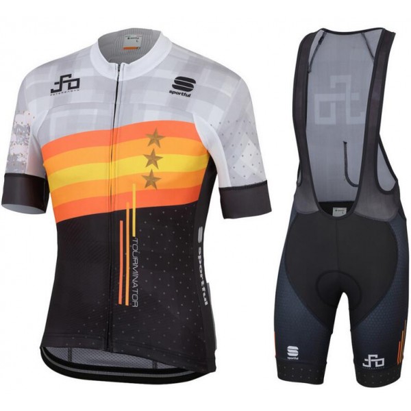 Team Sagan Stars 2019 gray Fahrradbekleidung Radtrikot Satz Kurzarm+Kurz Trägerhose EHLR1