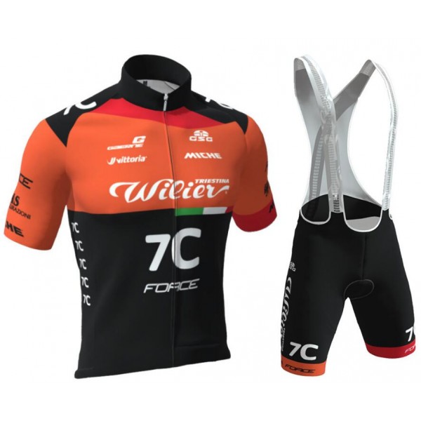 Wilier Force 7C MTB Team 2019 Fahrradbekleidung Radtrikot Satz Kurzarm+Kurz Trägerhose 6N1LD