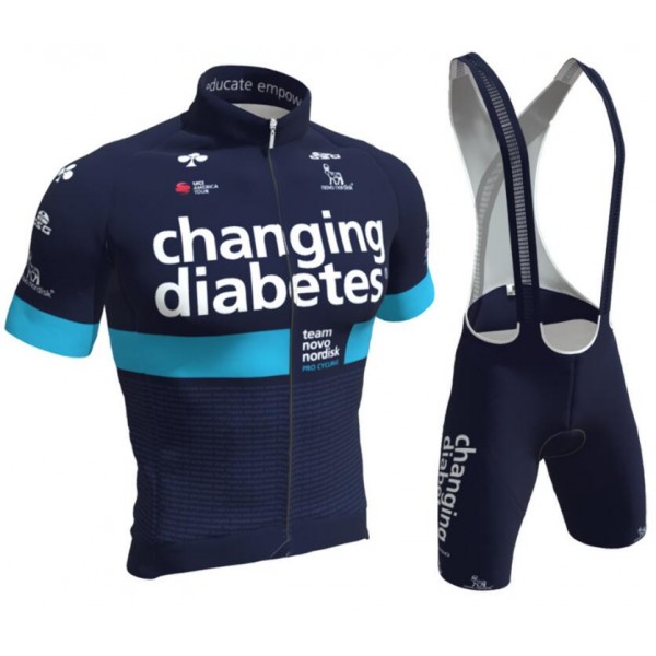 TEAM NOVO NORDISK 2019 Fahrradbekleidung Radtrikot Satz Kurzarm+Kurz Trägerhose OL9NY