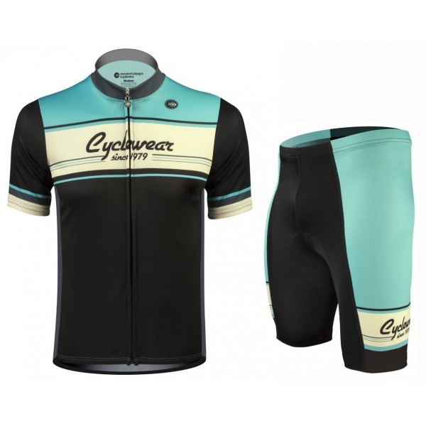 CyclingWear 1979 Retro Fahrradbekleidung Radteamtrikot Kurzarm+Kurz Radhose XQ9N2