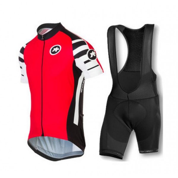 2016 ASSOS Fahrradbekleidung Radteamtrikot Kurzarm+Kurz Radhose Kaufen Rot Schwarz U0THM