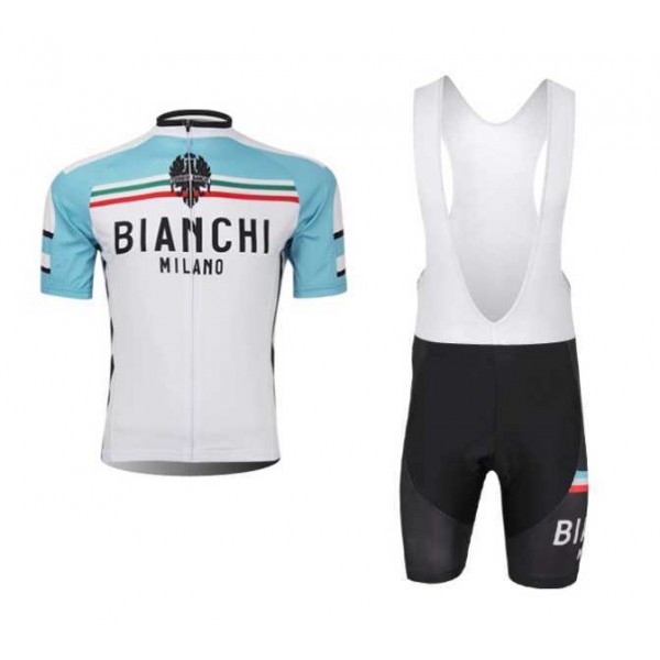 Bianchi 2014 Fahrradbekleidung Radteamtrikot Kurzarm+Kurz Radhose Kaufen weiß blau 3M2WD