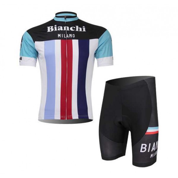 Bianchi 2014 Radbekleidung Radtrikot Kurzarm und Fahrradhosen Kurz weiß Rot blau LER6Z