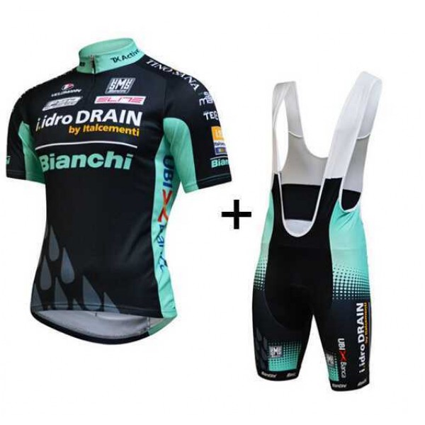 2015 Bianchi Idro Drain Fahrradbekleidung Radteamtrikot Kurzarm+Kurz Radhose Kaufen OB81B