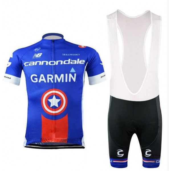 2015 Garmin Cannondale Fahrradbekleidung Radteamtrikot Kurzarm+Kurz Radhose Kaufen blau E0W2D