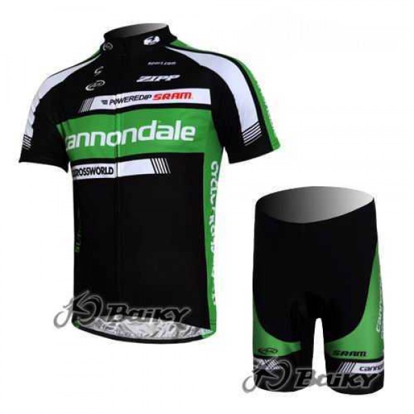 Cannondale Pro Team Radbekleidung Radtrikot Kurzarm und Fahrradhosen Kurz grün Schwarz YSD2L