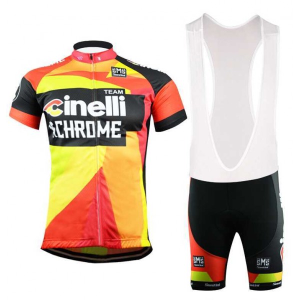 2015 Cinelli Chrome Pro team Set Fahrradbekleidung Radtrikoten+Fietsbroek Bib ZEEUU