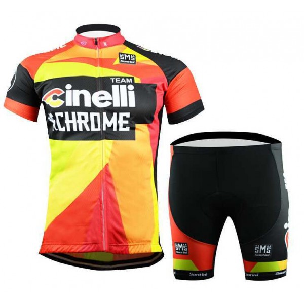 2015 Cinelli Chrome Pro team Fahrradbekleidung Satz Fahrradtrikot Kurzarm Trikot und Kurz Radhose H9MA9