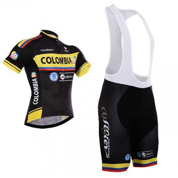 2015 Colombia Fahrradbekleidung Radteamtrikot Kurzarm+Kurz Radhose Kaufen B4LFD