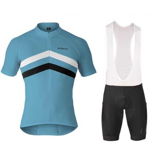 2017 De Marchi team Fahrradbekleidung Radteamtrikot Kurzarm+Kurz Radhose Kaufen blau SFR9Z