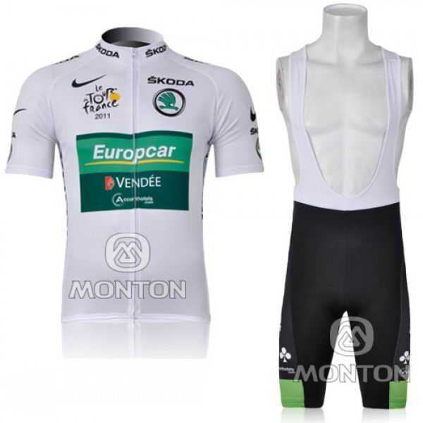 Europcar Pro Team Vendee Fahrradbekleidung Radteamtrikot Kurzarm+Kurz Radhose Kaufen weiß YG1Y5