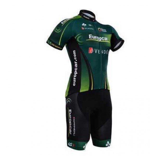 2015 Europcar Radbekleidung Fahrradtrikot Kurzarm und Fahrradhosen Kurz HLDE0