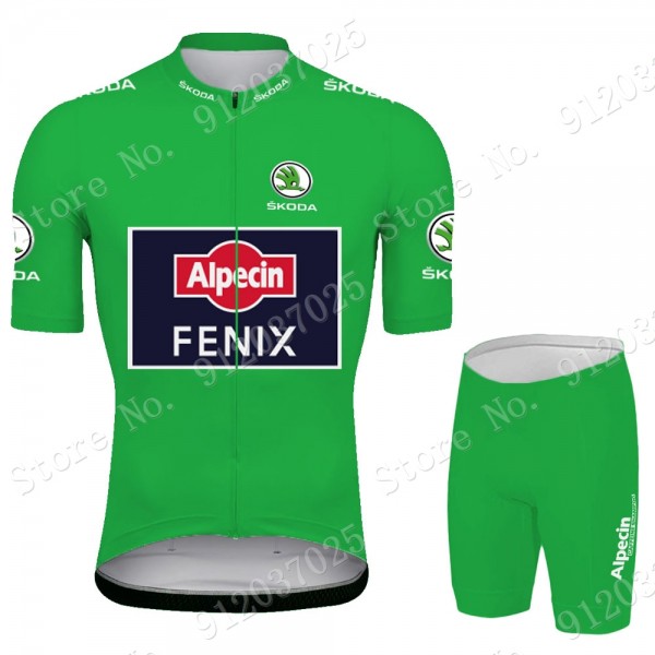 Grun Alpecin Fenix Tour De France 2021 Team Fahrradbekleidung Radtrikot Satz Kurzarm+Kurz Fahrradhose zbAC5M