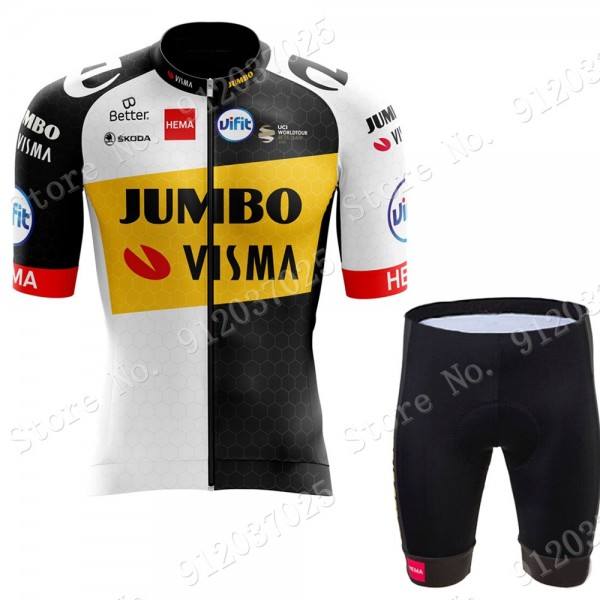 New Style Jumbo Visma 2021 Team Fahrradbekleidung Radteamtrikot Kurzarm+Kurz Radhose PS5mQf