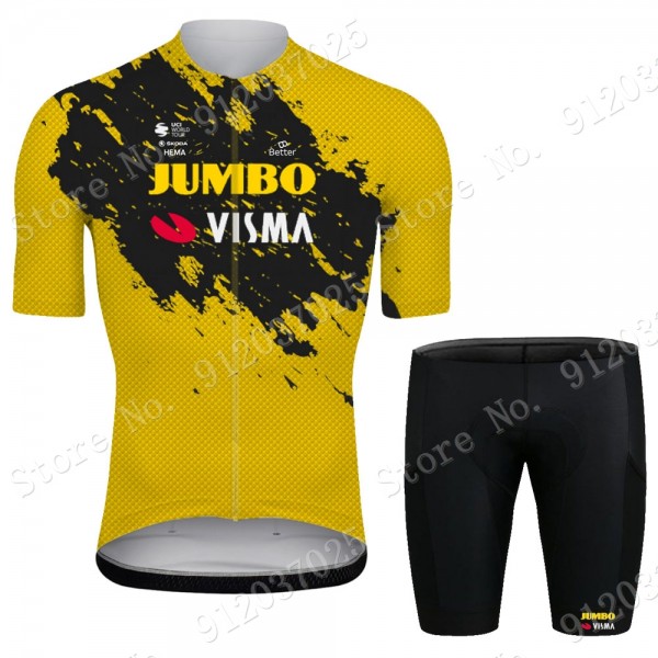 New Jumbo Visma 2021 Team Fahrradbekleidung Radtrikot Satz Kurzarm+Kurz Radhose Um426L