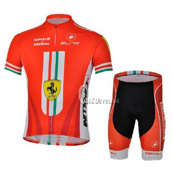 Ferrari Teams castelli Cipollini Radbekleidung Radtrikot Kurzarm und Fahrradhosen Kurz TO9IG