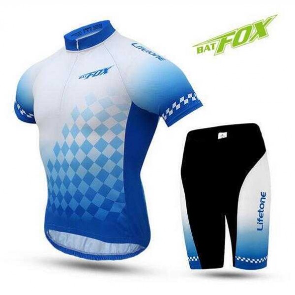 2016 BAT FOX Fahrradbekleidung Radtrikot Kurzarm+Kurz Radhose blau BHYD1