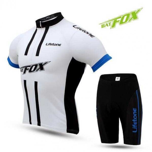 2016 BAT FOX Fahrradbekleidung Radtrikot Kurzarm+Kurz Radhose blau weiß Schwarz 1WWC5