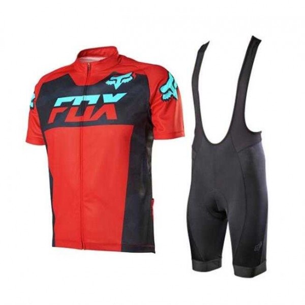 2016-2017 Fox Fahrradbekleidung Radteamtrikot Kurzarm+Kurz Radhose Kaufen Rot Q71N2