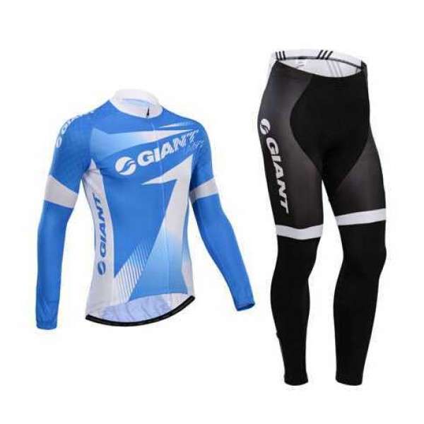 Giant 2014 Fahrradbekleidung Radtrikot Satz Langarm und Lange Radhose blau ITU5D