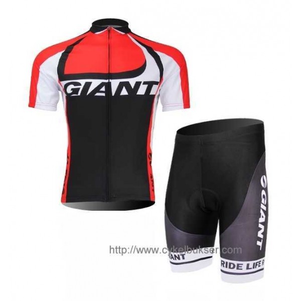 Goedkoop Giant 2014 Race Day Radbekleidung Radtrikot Kurzarm und Fahrradhosen Kurz Rot PD12I