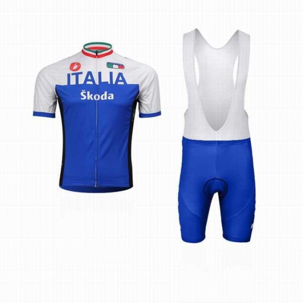 2014 Italia Skoda Castelli Fahrradbekleidung Radteamtrikot Kurzarm+Kurz Radhose Kaufen 9C2PC