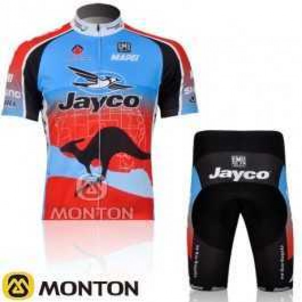 JAYCO Pro Team Radbekleidung Radtrikot Kurzarm und Fahrradhosen Kurz blau Rot 33P8K