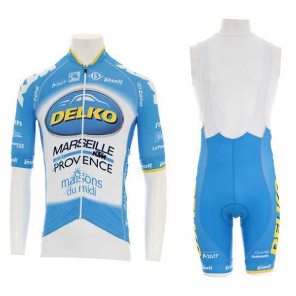 2016 Delko Marseille Provence KTM blau Set Fahrradbekleidung Radtrikoten+Kurz Trägerhose blau SJF2X