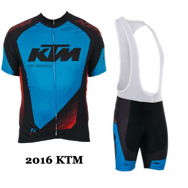 2016 KTM Fahrradbekleidung Radteamtrikot Kurzarm+Kurz Radhose Kaufen blau 9ZOAE