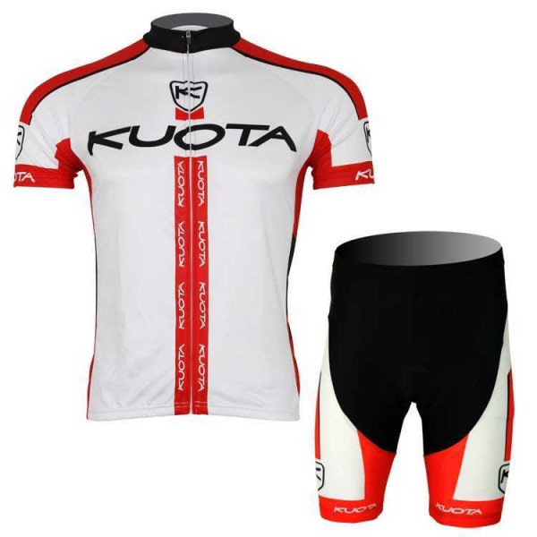 2013 KUOTA Fahrradkleidung Radsportbekleidung Kurzarm Trikot+Trägerhose Kurz weiß Rot LWL1J