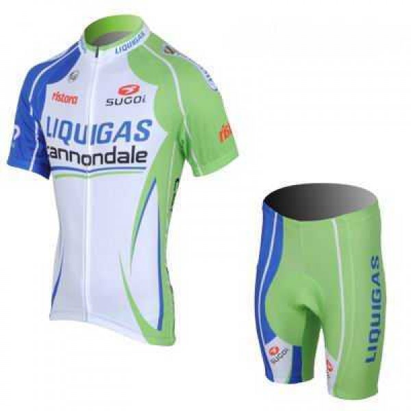 2013 Liquigas Cannondale Pro Team Fahrradkleidung Radsportbekleidung Kurzarm Trikot+Trägerhose Kurz grün LVCN1