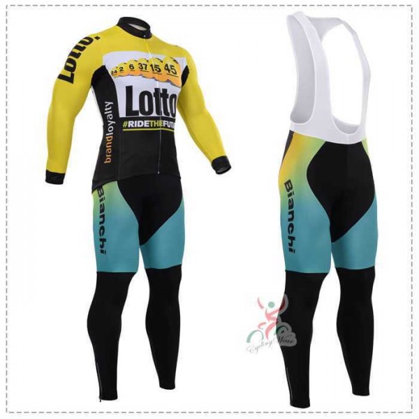 2015 Lotto Bianchi Set lange mouw+lange Koersbroek TYSUH