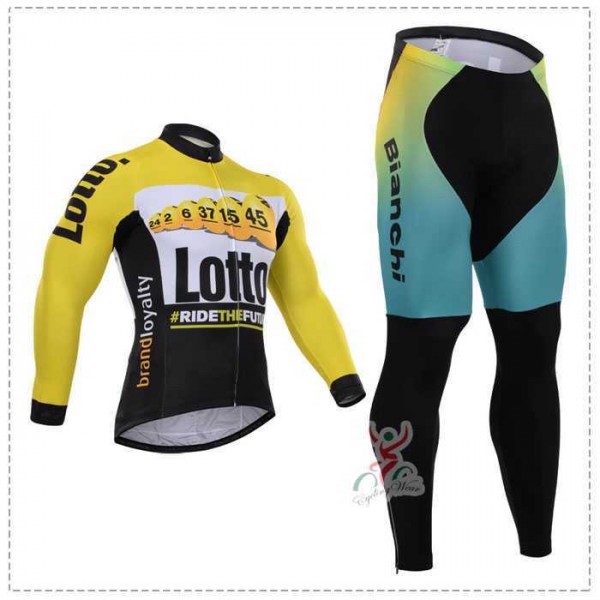 2015 Lotto Bianchi Fahrradbekleidung Radtrikot Satz Langarm und Lange Radhose G31XI