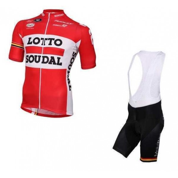 2016 LOTTO SOUDAL Fahrradbekleidung Radteamtrikot Kurzarm+Kurz Radhose Kaufen Rot-1 H9PGU