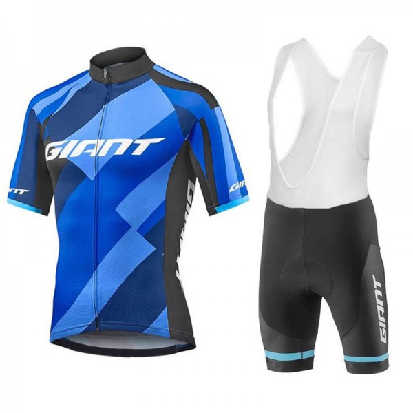 2018 Giant Elevate blau Fahrradkleidung Radsportbekleidung Kurzarm Trikot+Trägerhose Kurz ONTYE