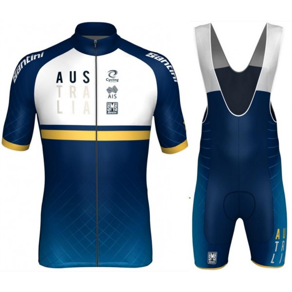 Australia national team 2018 Fahrradbekleidung Radtrikot Satz Kurzarm+Kurz Trägerhose SIY6F