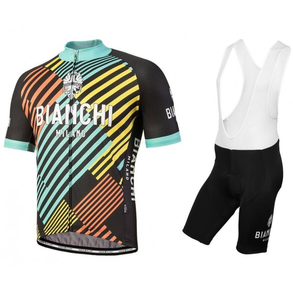 Bianchi Milano Soara Fahrradbekleidung Satz Fahrradtrikot Kurzarm Trikot und Kurz Trägerhose RNZ3A