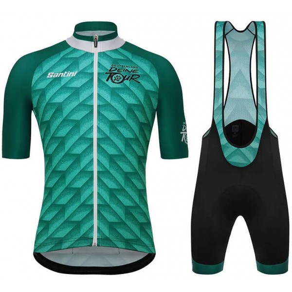 DEUTSCHLAND TOUR 2018 Fahrradbekleidung Radtrikot Satz Kurzarm+Kurz Trägerhose 2CMF9