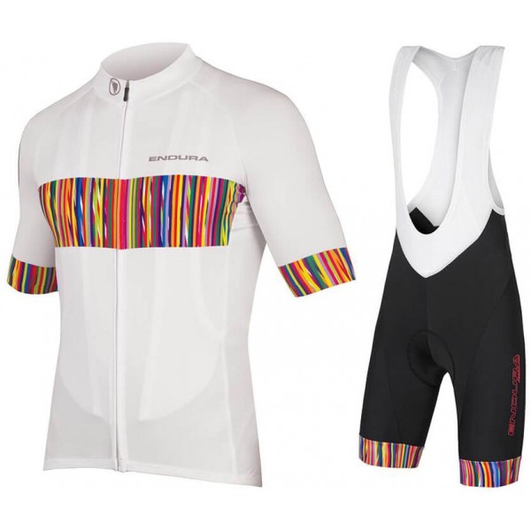 ENDURA Graphics Pinstripe Fahrradbekleidung Radtrikot Satz Kurzarm+Kurz Trägerhose BOO71