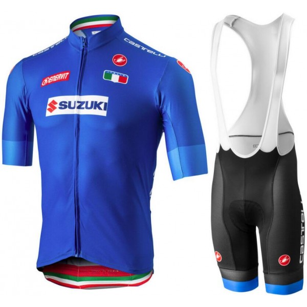 Nazionale Italiana 2018 Fahrradbekleidung Radtrikot Satz Kurzarm+Kurz Trägerhose Z20A5