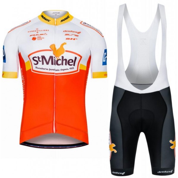 SAINT MICHEL AUBER 93 Fahrradbekleidung Radtrikot Satz Kurzarm+Kurz Trägerhose LZAM0