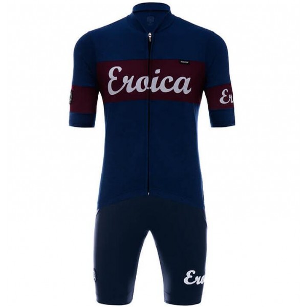 Santini Eroica Cielo Fahrradbekleidung Radtrikot Satz Kurzarm+Kurz Trägerhose 9FHEL