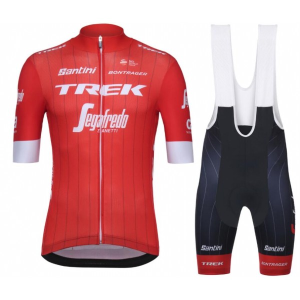 Trek Segafredo 2018 Rot Fahrradbekleidung Satz Fahrradtrikot Kurzarm Trikot und Kurz Trägerhose BJNOJ