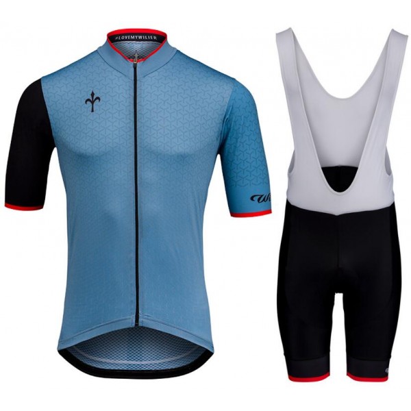 Wilier GRINTA blau Fahrradbekleidung Radtrikot Satz Kurzarm+Kurz Trägerhose 15LVI