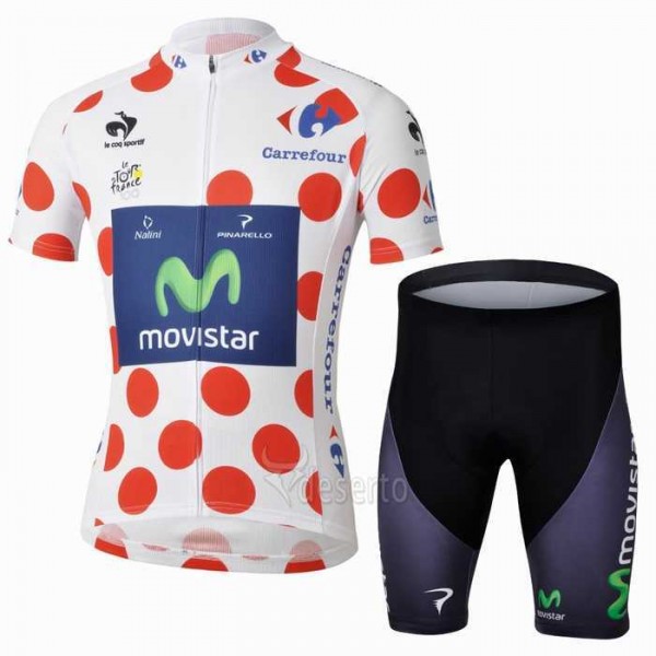 Movistar Dot-achtige Radbekleidung Radtrikot Kurzarm und Fahrradhosen Kurz J2QCI