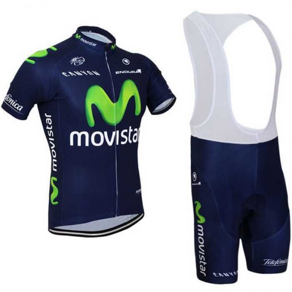 2015 Movistar Fahrradbekleidung Radteamtrikot Kurzarm+Kurz Radhose Kaufen ZDX28