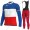 France FDJ 2021 Fahrradbekleidung Radtrikot Langarm+Lang Trägerhose PFAJL